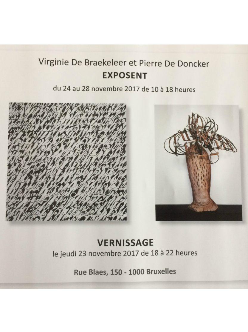 Affiche pour annoncer l'exposition de Pierre De Doncker et Virginie De Braekeleer